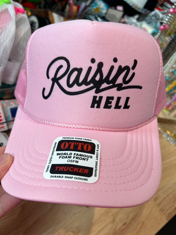 Raisin Hell Pink trucker hat