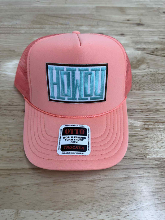 Howdy Patch Trucker Hat (Coral)