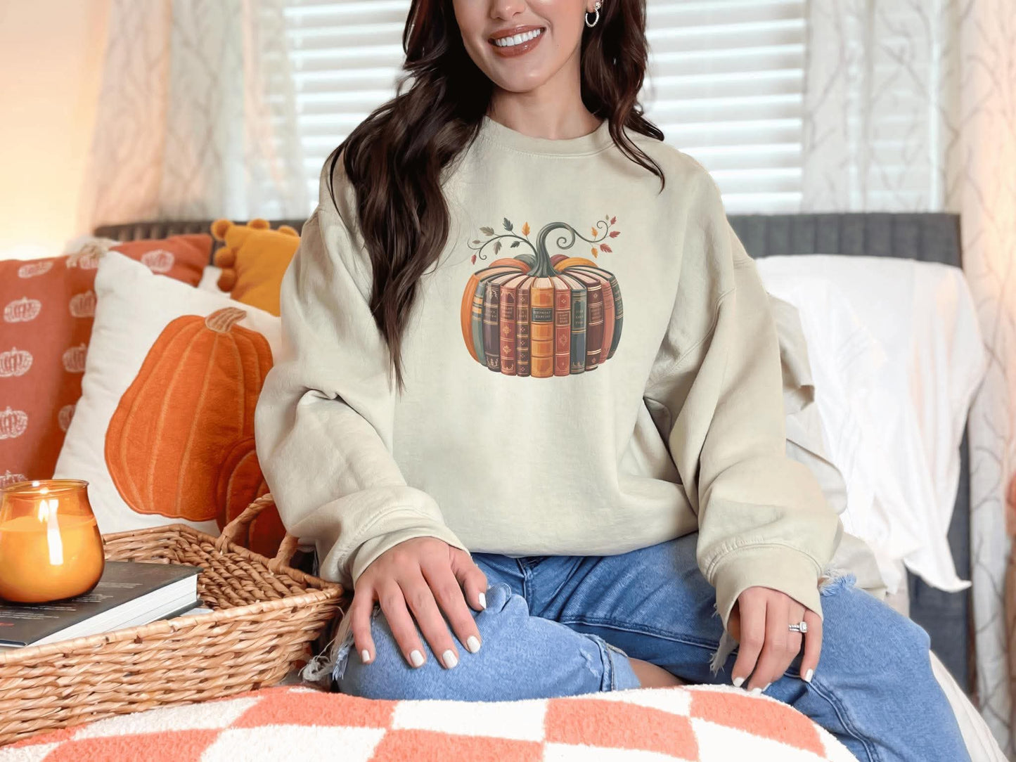Book Pumpkin Graphic Sweatshirt