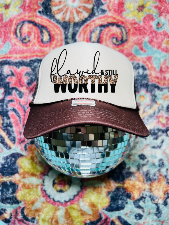 Flawed and still worthy trucker hat