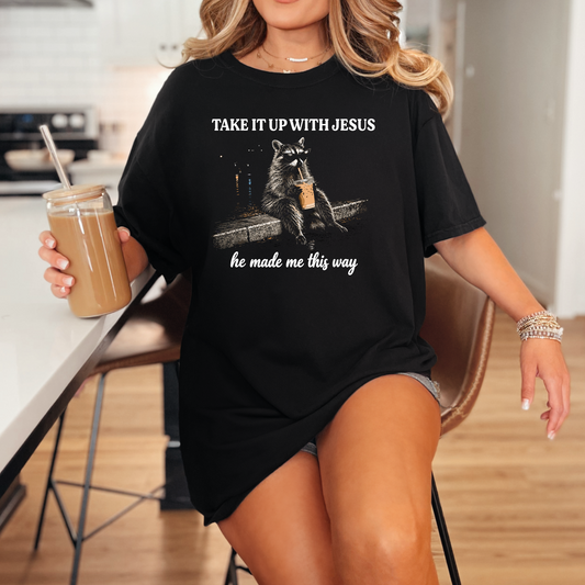 Take It Up With Jesus Graphic Tee in Black