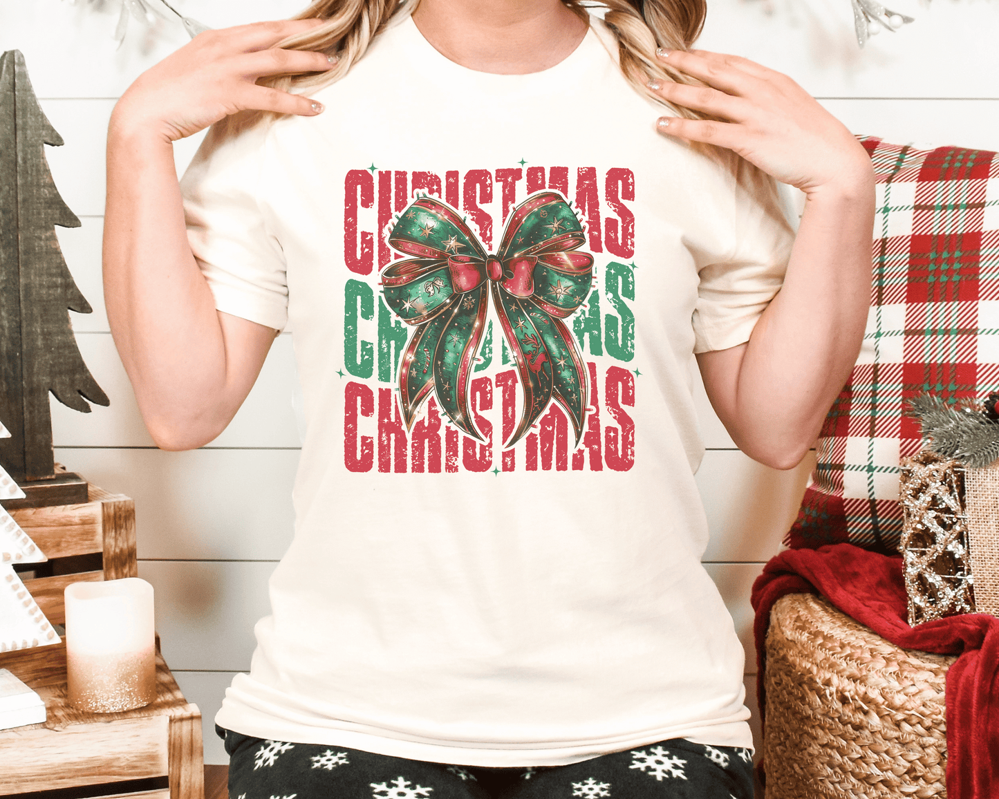 Christmas Bow Sand Tee