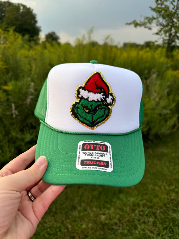 Grinch Patch Trucker Hat