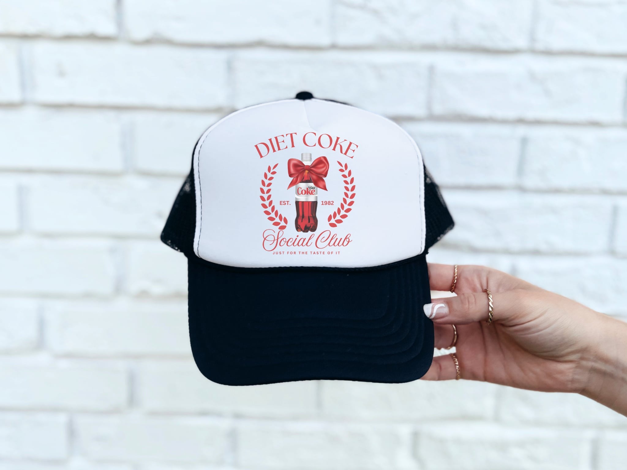I Need a Diet Coker Embroidered Trucker Hat - Red and White