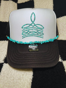 Turquoise Boot Stitch Trucker Hat