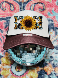 Sunflower Mom trucker hat