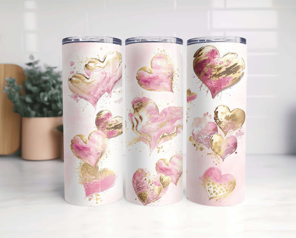 Watercolor Hearts Tumbler