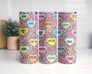 Animal Print Candy Hearts Tumbler