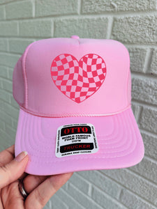 Checkered Heart Trucker Hat