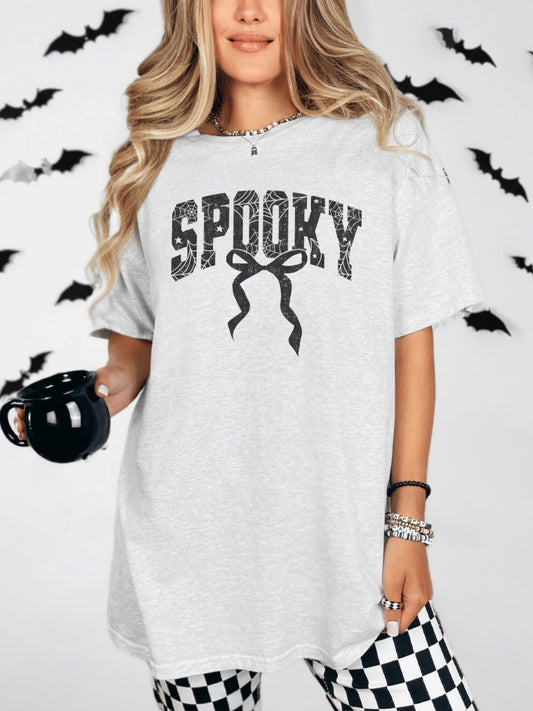 Spiderweb Spooky & Bow Graphic Tee