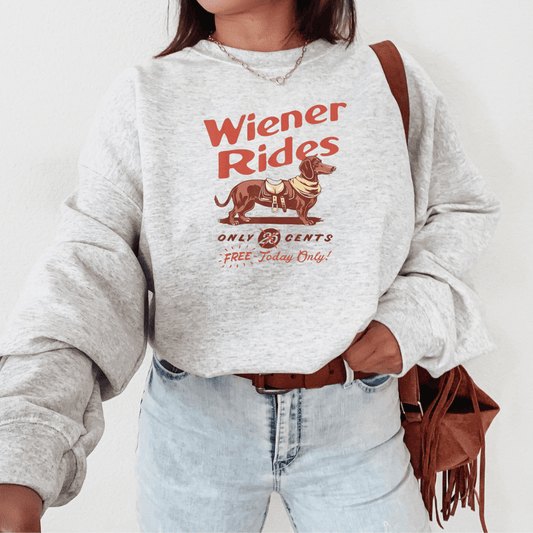 Weiner Rides Ash Graphic Sweatshirt