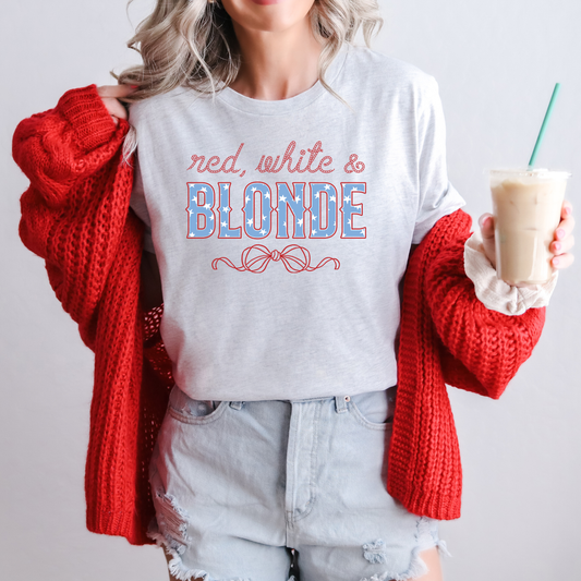 Red, White, and Blonde Graphic Tee