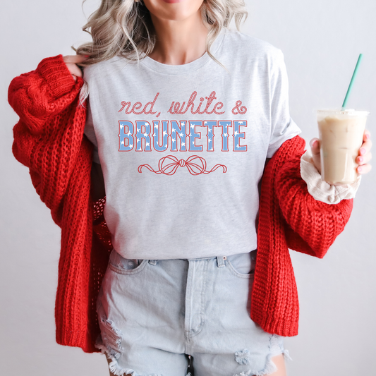 Red, White, and Brunette Graphic Tee