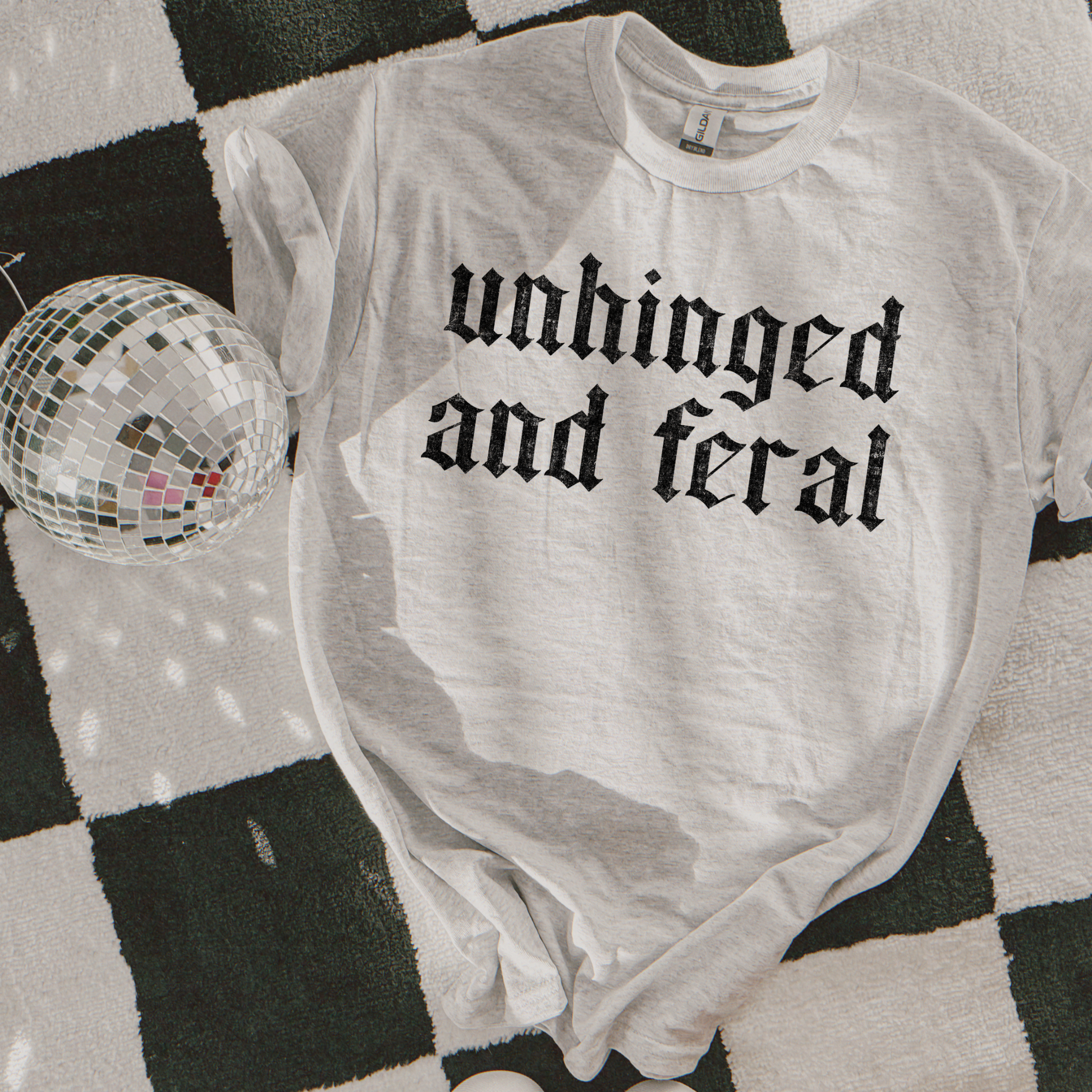 Unhinged and Feral Graphic Tee in Ash