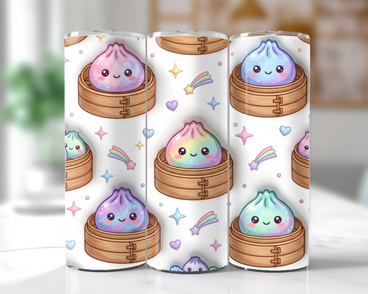 Pastel Dumplings 20 oz stainless steel tumbler wrap mockup