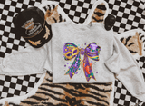 Mardi Gras Bow Graphic Tee/Crew