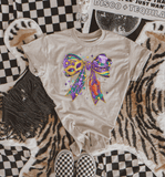 Mardi Gras Bow Graphic Tee/Crew