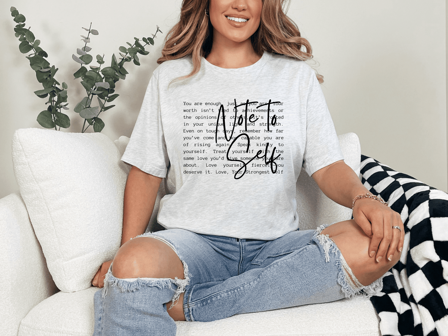 Note to Self- Mental Health Graphic Tee or Graphic Crew