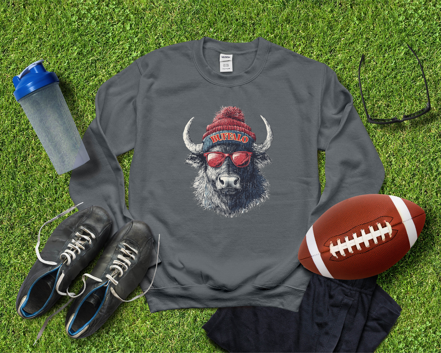 Vintage Buffalo Football Graphic Crew
