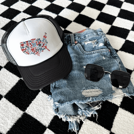 Red, White & Bows Trucker Hat