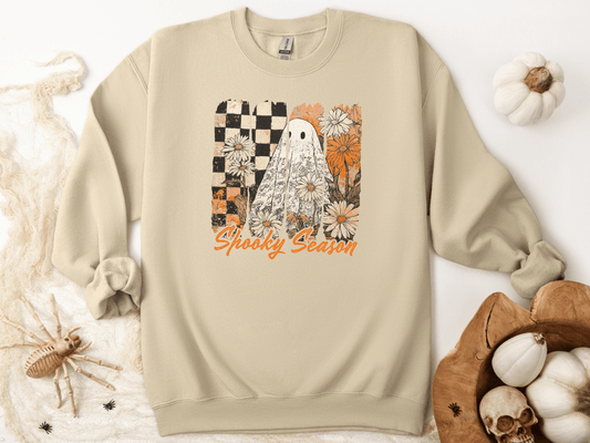 Spooky Season Floral Ghost Graphic Sweatshirt