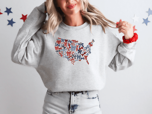 Red, White & Bows Graphic Crew