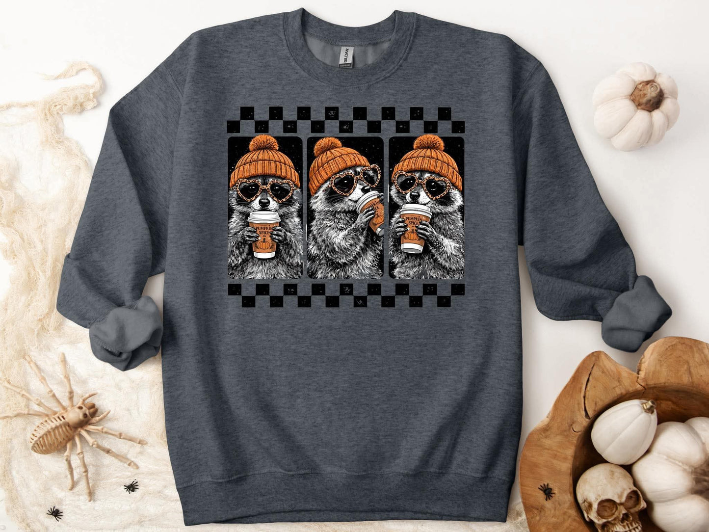 Pumpkin Spice Raccoon Graphic Sweatshirt