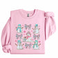 Snowman Grid & Bows Graphic Sweatshirt