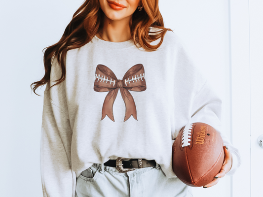 Football Bow Ash Graphic Sweatshirt