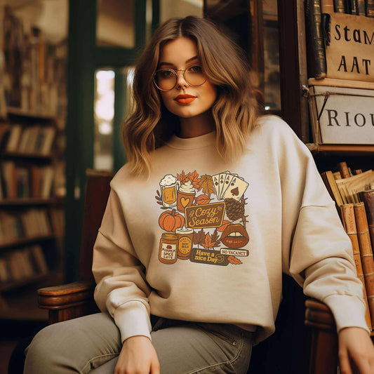 Cozy Season Collage Graphic Sweatshirt