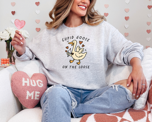 Cupid Goose On The Loose Graphic Sweatshirt