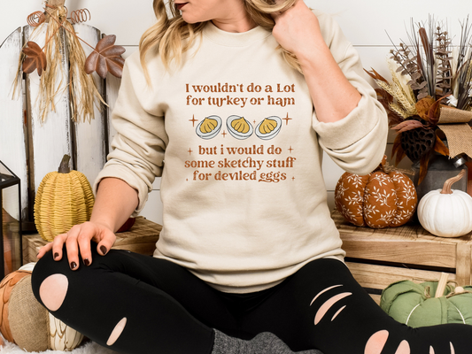 Sketchy Stuff for Deviled Eggs Graphic Sweatshirt