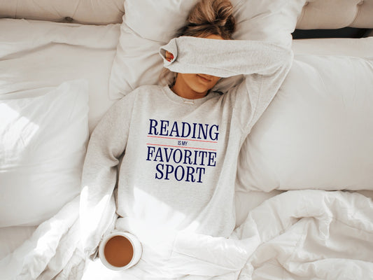 Reading Is My Favorite Sport Graphic Sweatshirt