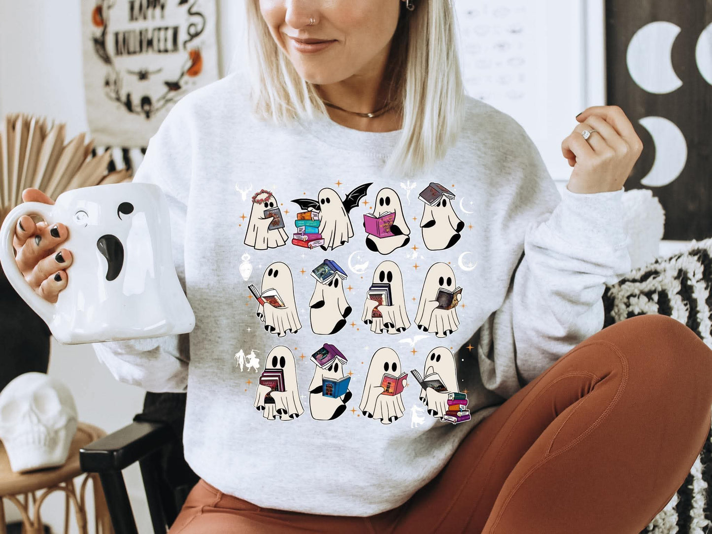 Bookish Fantasy Ghosts Graphic Sweatshirt