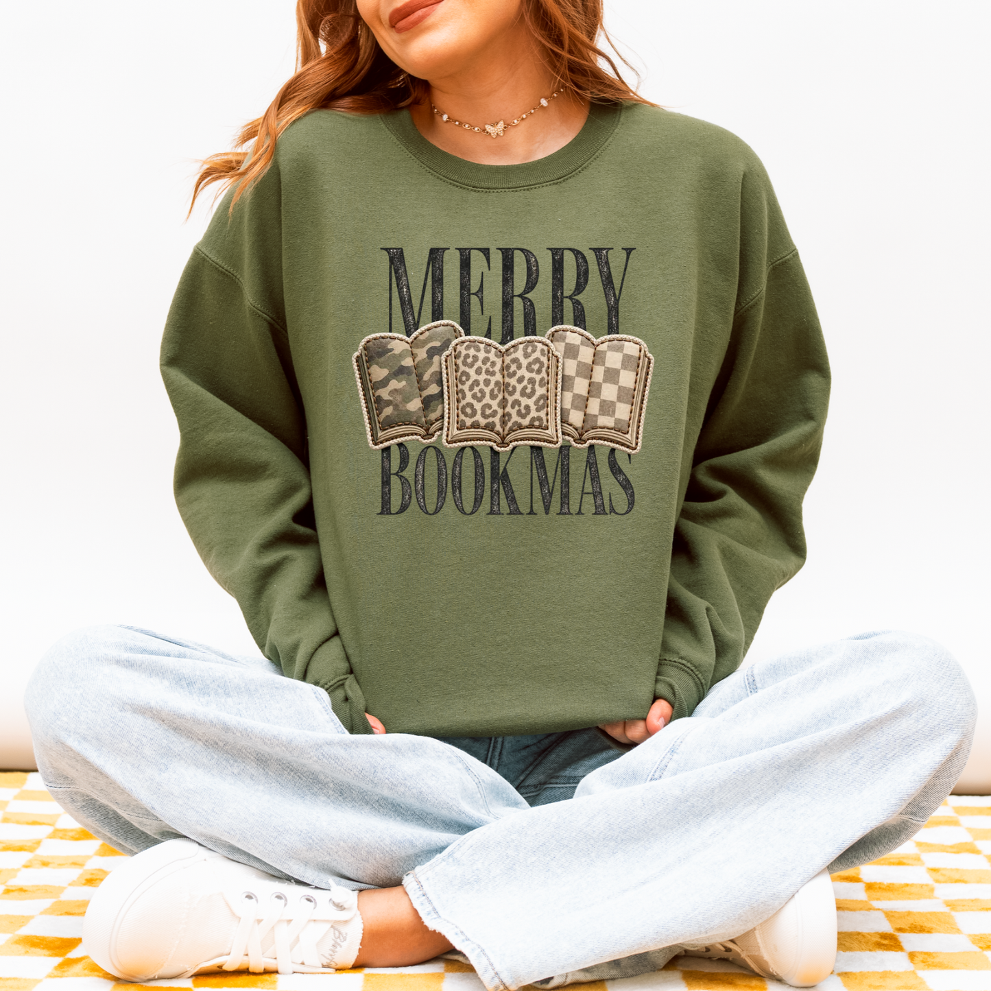 Merry Bookmas Gildan Crewneck